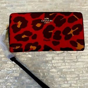 COPY - NWT red leopard print coach wallet